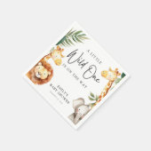 小さなワイルドワンサファリベイビーシャワー スタンダードカクテルナプキン (角)