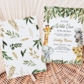 小さなワイルドワンサファリベイビーシャワー 招待状