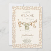 小さなワイルドワンサファリベイビーシャワー 招待状 (正面)