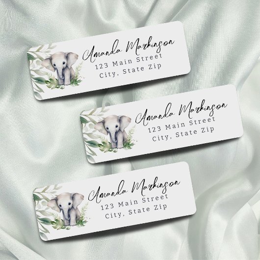 小さなワイルドワンサファリベビーゾウの住所 ラベル