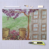 小さなワゴンと開花 薄葉紙 (クラフト)