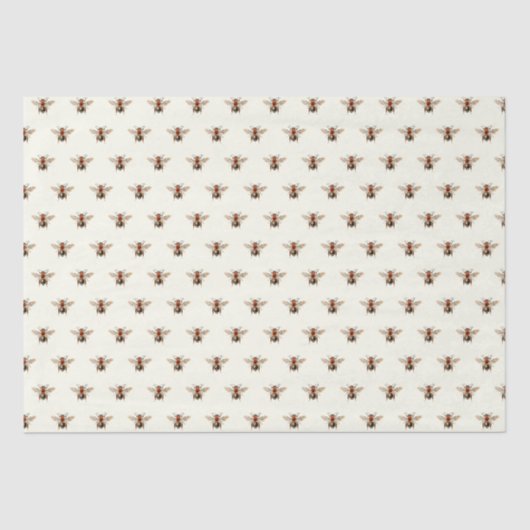 小さなヴィンテージハチのパターン 薄葉紙 (正面)