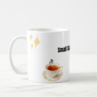 小さな一口。大きな幸せ。可愛いタイポグラフィのコーヒー コーヒーマグカップ
