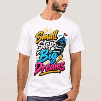 小さな一歩大きな夢 モチベーショナルクオート Tシャツ