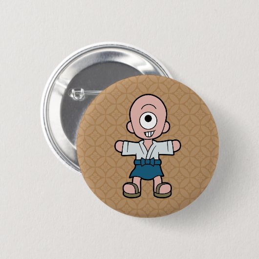 小さな一詰小僧の妖怪 缶バッジ (正面&裏面)