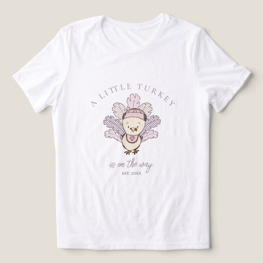 小さな七面鳥がお母さんになる道を進んでいる トライブレンドTシャツ (デザイン正面)