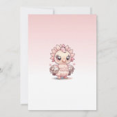 小さな七面鳥が招待状感謝してい、 招待状 (裏面)