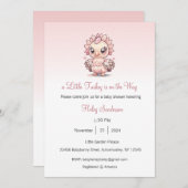 小さな七面鳥が招待状感謝してい、 招待状 (正面/裏面)