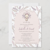 小さな七面鳥が秋の赤ちゃんシャワーに向かっている 招待状 (正面)