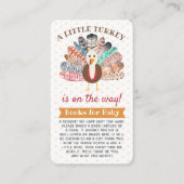 小さな七面鳥が行く途中だ！感謝祭の赤ちゃんシャワー エンクロージャーカード (正面)