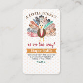 小さな七面鳥が行く途中だ！感謝祭の赤ちゃんシャワー エンクロージャーカード (正面)
