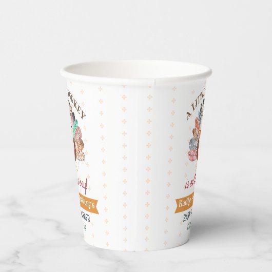 小さな七面鳥が行く途中だ！感謝祭の赤ちゃんシャワー 紙コップ (右)