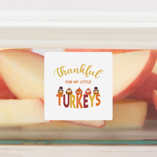 小さな七面鳥に感謝する ラベル (貼付)