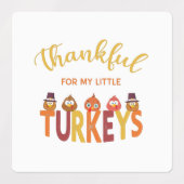 小さな七面鳥に感謝する ラベル (デザイン2)