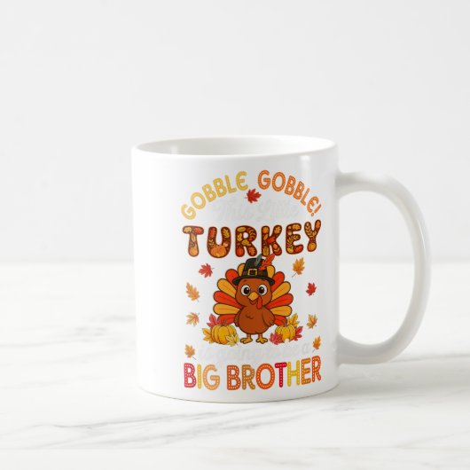 小さな七面鳥のゴブルは大きな兄弟になるぞ コーヒーマグカップ (右)