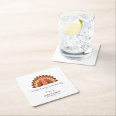 小さな七面鳥の感謝の赤ちゃんシャワー スクエアペーパーコースター (インサイチュ)