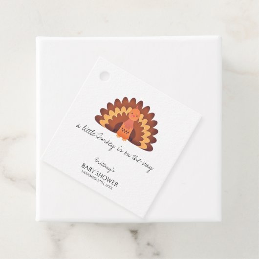 小さな七面鳥の感謝の赤ちゃんシャワー フェイバータグ (インサイチュ)