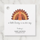 小さな七面鳥の感謝の赤ちゃんシャワー フェイバータグ (正面)