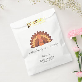 小さな七面鳥の感謝の赤ちゃんシャワー フェイバーバッグ