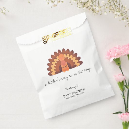 小さな七面鳥の感謝の赤ちゃんシャワー フェイバーバッグ (封をした状態)