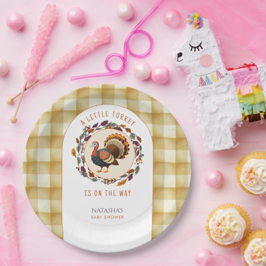 小さな七面鳥の感謝の赤ちゃんシャワー ペーパープレート (パーティー)