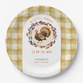 小さな七面鳥の感謝の赤ちゃんシャワー ペーパープレート (正面)