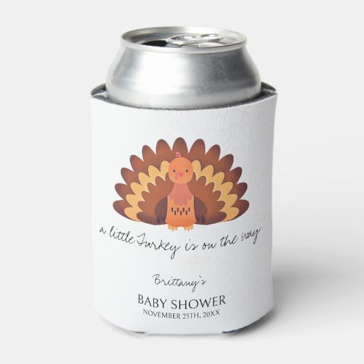 小さな七面鳥の感謝の赤ちゃんシャワー 缶クーラー (缶正面)