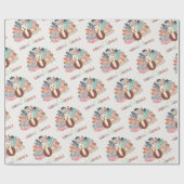 小さな七面鳥の感謝祭の誕生日またはベビーシャワー ラッピングペーパー (フラット)