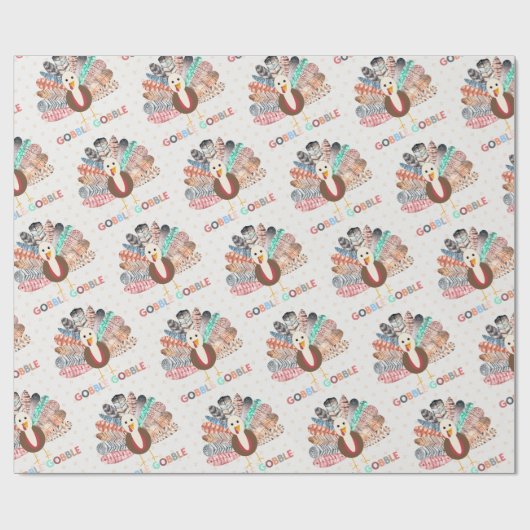 小さな七面鳥の感謝祭の誕生日またはベビーシャワー ラッピングペーパー (フラット)