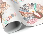 小さな七面鳥の感謝祭の誕生日またはベビーシャワー ラッピングペーパー (ロールコーナー)