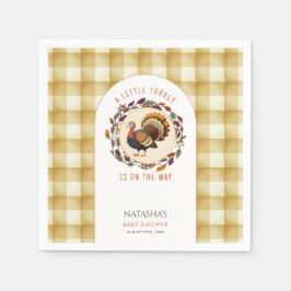 小さな七面鳥の感謝祭秋赤ちゃんシャワー スタンダードカクテルナプキン