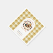 小さな七面鳥の感謝祭秋赤ちゃんシャワー スタンダードカクテルナプキン (角)