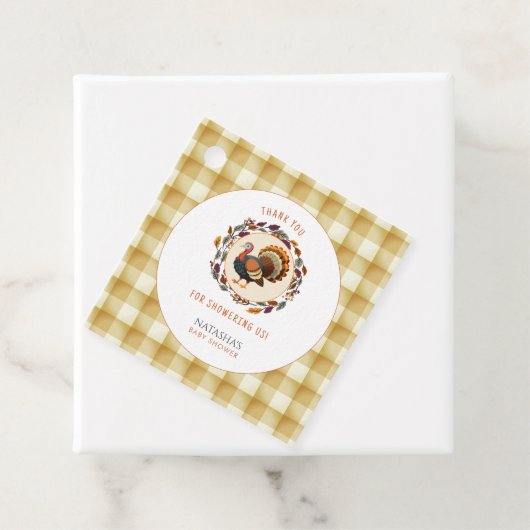 小さな七面鳥の感謝祭秋赤ちゃんシャワー フェイバータグ (インサイチュ)