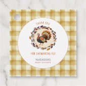 小さな七面鳥の感謝祭秋赤ちゃんシャワー フェイバータグ (正面)