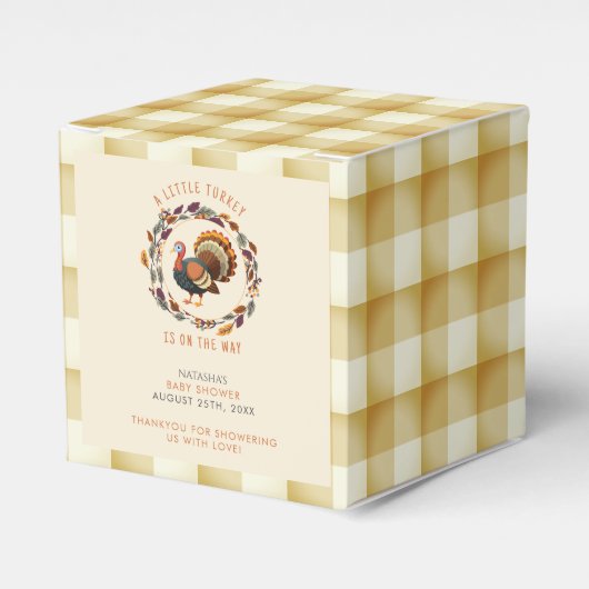 小さな七面鳥の感謝祭秋赤ちゃんシャワー フェイバーボックス (正面サイド)