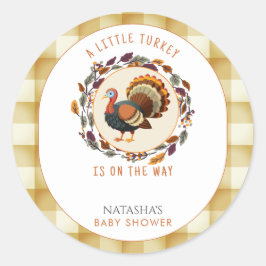 小さな七面鳥の感謝祭秋赤ちゃんシャワー ラウンドシール