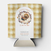 小さな七面鳥の感謝祭秋赤ちゃんシャワー 缶クーラー (正面)