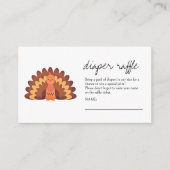 小さな七面鳥の赤ちゃんシャワーおむつラッフル エンクロージャーカード (正面)