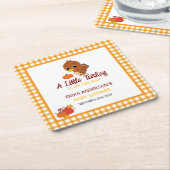 小さな七面鳥の赤ちゃんシャワー秋感謝祭 スクエアペーパーコースター (アングル)