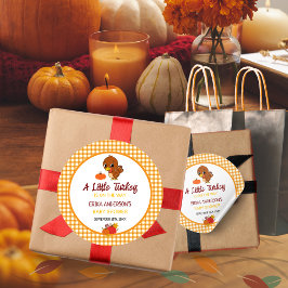 小さな七面鳥の赤ちゃんシャワー秋感謝祭 ラウンドシール