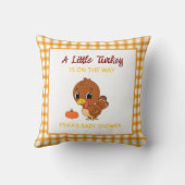 小さな七面鳥の赤ちゃんシャワー秋感謝贈り物 クッション (裏面)