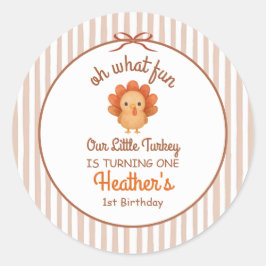 小さな七面鳥の1歳の誕生日 ラウンドシール
