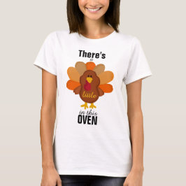 小さな七面鳥妊婦の-長袖Tシャツ Tシャツ