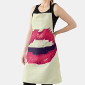 小さな三角形、ピクセルシップスター、パイで作られた赤い唇 エプロン (インサイチュ)