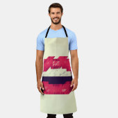 小さな三角形、ピクセルシップスター、パイで作られた赤い唇 エプロン (着用した状態)