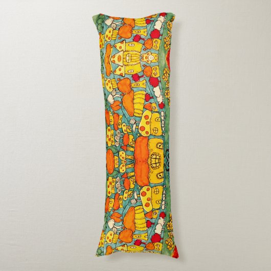 小さな不思議な家々の村 ボディピロー (正面縦)