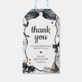 小さな不気味ブベイビーシャワーメッセージカード ギフトタグ (正面)