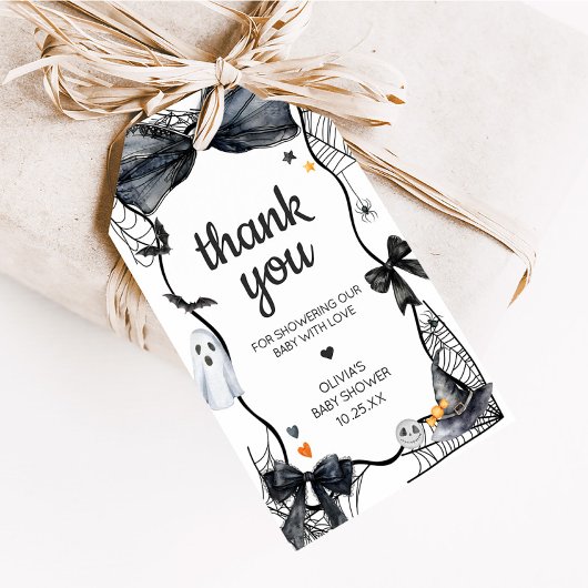 小さな不気味ブベイビーシャワーメッセージカード ギフトタグ