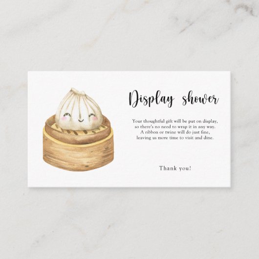 小さな中国の餃子 – 表示シャワーカード エンクロージャーカード (正面)