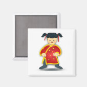 小さな中国人少女 マグネット (正面/裏面)
